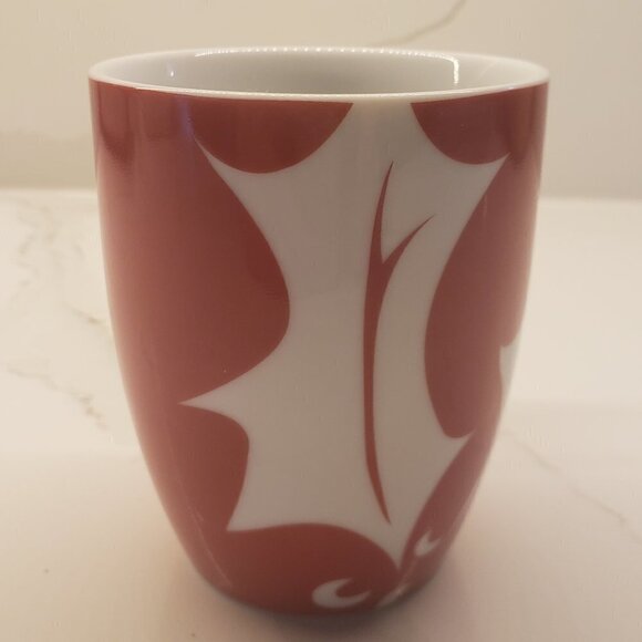 INDIGO LIFE Coffee Tea Mug Cup Red White Holly Leaves Christmas Porcela… - Picture 2 of 6